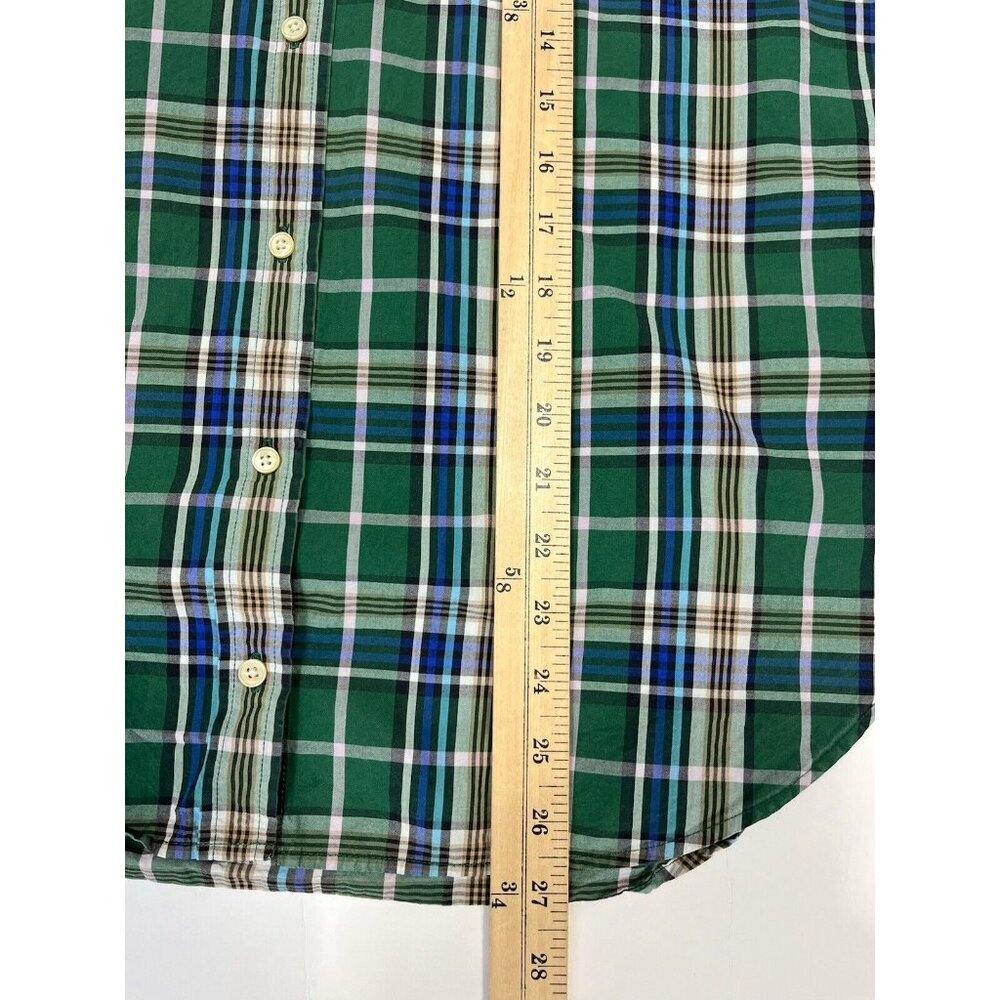 J Crew Shirt Womens Size 8 Blue Green Plaid Button Down Cotton Preppy Classic - Picture 8 of 9